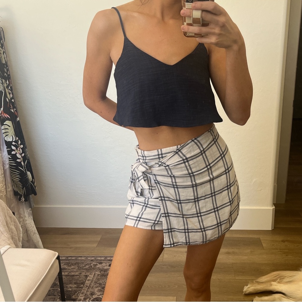 Abercrombie and Fitch Plaid Wrap Mini Skirt/Skort